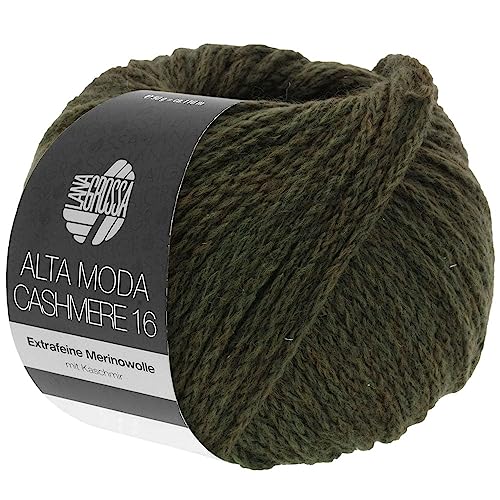 LANA GROSSA Alta Moda Cashmere 16 | Feinste 16 Mikron Merinowolle mit Kaschmiranteil | Handstrickgarn aus 78% Schurwolle (Merino), 12% Kaschmir & 10% Polyamid (Nylon) | 50g zum Stricken | 110m Garn von Lana Grossa