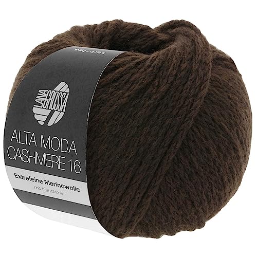 LANA GROSSA Alta Moda Cashmere 16 | Feinste 16 Mikron Merinowolle mit Kaschmiranteil | Handstrickgarn aus 78% Schurwolle (Merino), 12% Kaschmir & 10% Polyamid (Nylon) | 50g zum Stricken | 110m Garn von Lana Grossa