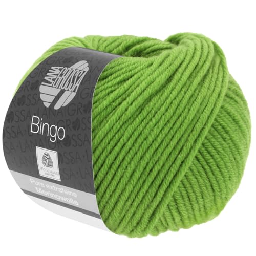 LANA GROSSA Bingo | Extrafeine Merinowolle waschmaschinenfest und filzfrei | Handstrickgarn aus 100% Schurwolle (Merino extrafein) | 50g Wolle zum Stricken & Häkeln | 80m Garn von Lana Grossa