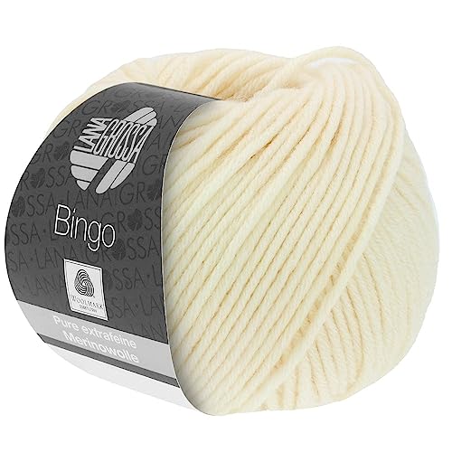 LANA GROSSA Bingo | Extrafeine Merinowolle waschmaschinenfest und filzfrei | Handstrickgarn aus 100% Schurwolle (Merino extrafein) | 50g Wolle zum Stricken & Häkeln | 80m Garn von Lana Grossa