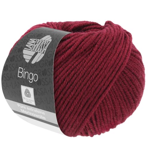 LANA GROSSA Bingo | Extrafeine Merinowolle waschmaschinenfest und filzfrei | Handstrickgarn aus 100% Schurwolle (Merino extrafein) | 50g Wolle zum Stricken & Häkeln | 80m Garn von Lana Grossa