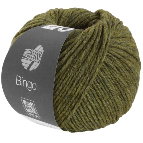 LANA GROSSA Bingo Melange | Extrafeine Merinowolle waschmaschinenfest und filzfrei | Handstrickgarn aus 100% Schurwolle (Merino extrafein) | 50g Wolle zum Stricken & Häkeln | 80m Garn von Lana Grossa