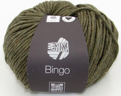 LANA GROSSA Bingo Melange | Extrafeine Merinowolle waschmaschinenfest und filzfrei | Handstrickgarn aus 100% Schurwolle (Merino extrafein) | 50g Wolle zum Stricken & Häkeln | 80m Garn von Lana Grossa