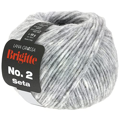 LANA GROSSA Brigitte Nr.2 Seta | Edle Netzgarnstruktur aus Alpaka und Baumwolle | Handstrickgarn aus 47% Alpaka, 45% Baumwolle & 8% Schurwolle | 50g Wolle zum Stricken & Häkeln | 140m Garn von Lana Grossa