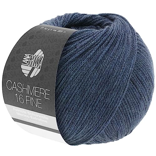 LANA GROSSA Cashmere 16 Fine | Kettengarn aus Kaschmir- und Merinowolle | Handstrickgarn aus 80% Schurwolle (Merino extrafine), 10% Kaschmir & Polyamid | 50g Wolle zum Stricken & Häkeln | 320m Garn von Lana Grossa