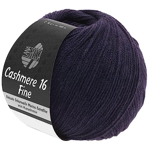 LANA GROSSA Cashmere 16 Fine | Kettengarn aus Kaschmir- und Merinowolle | Handstrickgarn aus 80% Schurwolle (Merino extrafine), 10% Kaschmir & Polyamid | 50g Wolle zum Stricken & Häkeln | 320m Garn von Lana Grossa