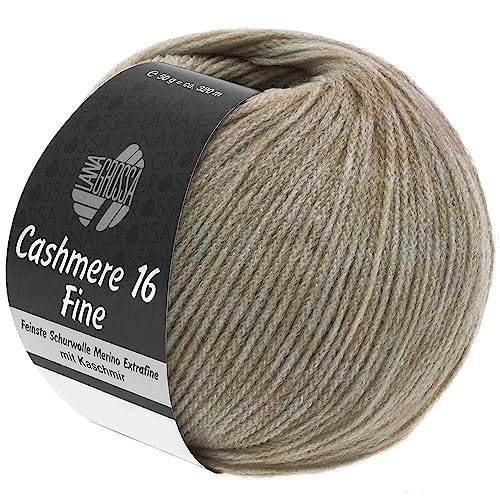 LANA GROSSA Cashmere 16 Fine | Kettengarn aus Kaschmir- und Merinowolle | Handstrickgarn aus 80% Schurwolle (Merino extrafine), 10% Kaschmir & Polyamid | 50g Wolle zum Stricken & Häkeln | 320m Garn von Lana Grossa