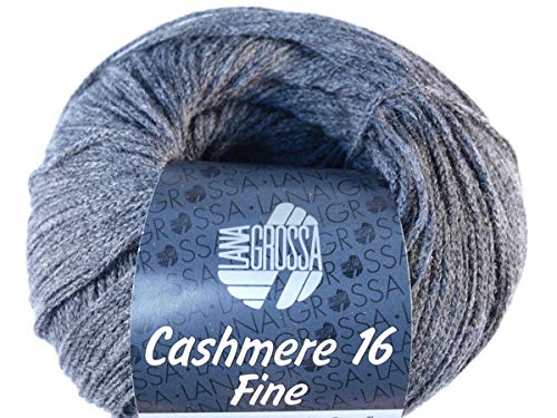 LANA GROSSA Cashmere 16 Fine | Kettengarn aus Kaschmir- und Merinowolle | Handstrickgarn aus 80% Schurwolle (Merino extrafine), 10% Kaschmir & Polyamid | 50g Wolle zum Stricken & Häkeln | 320m Garn von Lana Grossa