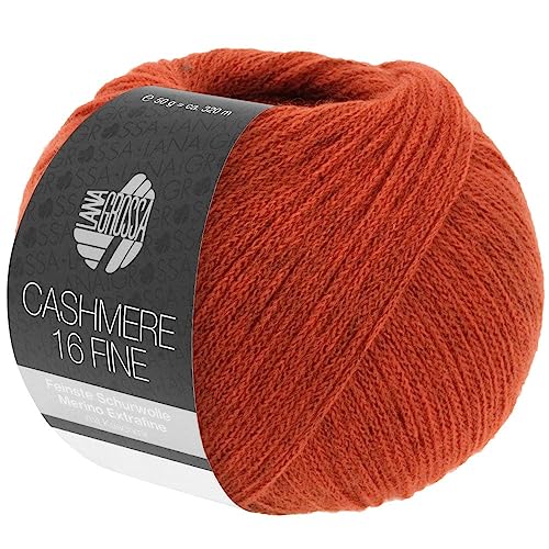 LANA GROSSA Cashmere 16 Fine | Kettengarn aus Kaschmir- und Merinowolle | Handstrickgarn aus 80% Schurwolle (Merino extrafine), 10% Kaschmir & Polyamid | 50g Wolle zum Stricken & Häkeln | 320m Garn von Lana Grossa