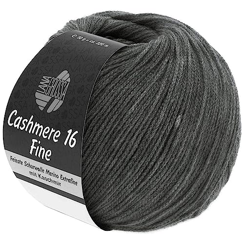 LANA GROSSA Cashmere 16 Fine | Kettengarn aus Kaschmir- und Merinowolle | Handstrickgarn aus 80% Schurwolle (Merino extrafine), 10% Kaschmir & Polyamid | 50g Wolle zum Stricken & Häkeln | 320m Garn von Lana Grossa