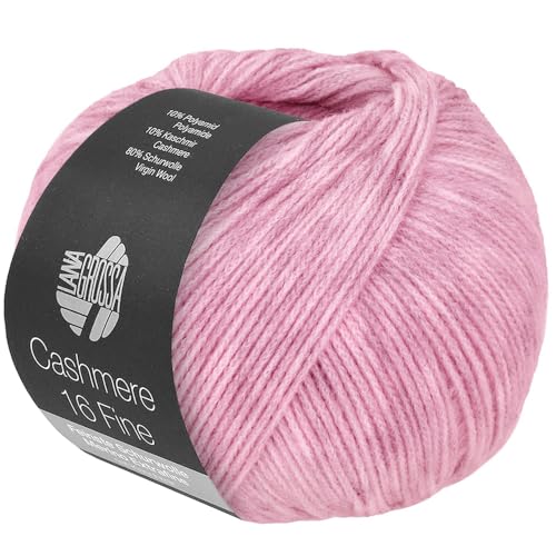 LANA GROSSA Cashmere 16 Fine | Kettengarn aus Kaschmir- und Merinowolle | Handstrickgarn aus 80% Schurwolle (Merino extrafine), 10% Kaschmir & Polyamid | 50g Wolle zum Stricken & Häkeln | 320m Garn von Lana Grossa