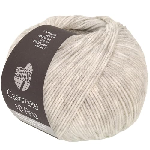 LANA GROSSA Cashmere 16 Fine | Kettengarn aus Kaschmir- und Merinowolle | Handstrickgarn aus 80% Schurwolle (Merino extrafine), 10% Kaschmir & Polyamid | 50g Wolle zum Stricken & Häkeln | 320m Garn von Lana Grossa