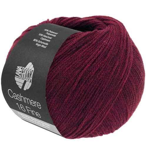 LANA GROSSA Cashmere 16 Fine | Kettengarn aus Kaschmir- und Merinowolle | Handstrickgarn aus 80% Schurwolle (Merino extrafine), 10% Kaschmir & Polyamid | 50g Wolle zum Stricken & Häkeln | 320m Garn von Lana Grossa