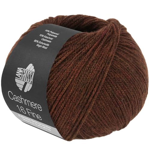 LANA GROSSA Cashmere 16 Fine | Kettengarn aus Kaschmir- und Merinowolle | Handstrickgarn aus 80% Schurwolle (Merino extrafine), 10% Kaschmir & Polyamid | 50g Wolle zum Stricken & Häkeln | 320m Garn von Lana Grossa