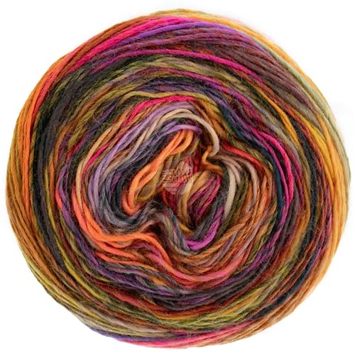 LANA GROSSA Colorissimo | Farbenfrohes Merino-Dochtgarn | Handstrickgarn aus 100% Schurwolle (Merino extrafein) | 100g Wolle zum Stricken & Häkeln | 300m Garn von Lana Grossa