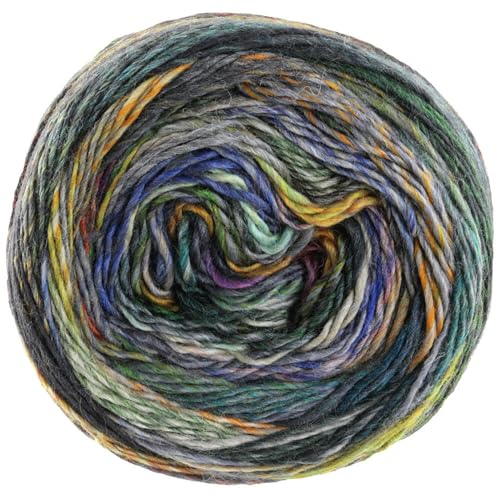 LANA GROSSA Colorissimo | Farbenfrohes Merino-Dochtgarn | Handstrickgarn aus 100% Schurwolle (Merino extrafein) | 100g Wolle zum Stricken & Häkeln | 300m Garn von Lana Grossa