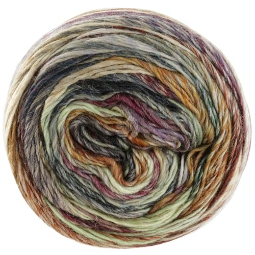 LANA GROSSA Colorissimo | Farbenfrohes Merino-Dochtgarn | Handstrickgarn aus 100% Schurwolle (Merino extrafein) | 100g Wolle zum Stricken & Häkeln | 300m Garn von Lana Grossa