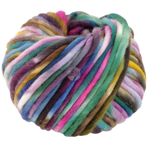 LANA GROSSA Confetti | Fingerdickes Merino-Dochtgarn mit Sprenkeldruck | Handstrickgarn aus 100% Schurwolle (Merino) | 100g Wolle zum Stricken & Häkeln | 50m Garn von Lana Grossa