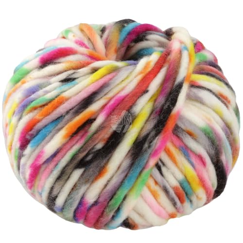 LANA GROSSA Confetti | Fingerdickes Merino-Dochtgarn mit Sprenkeldruck | Handstrickgarn aus 100% Schurwolle (Merino) | 100g Wolle zum Stricken & Häkeln | 50m Garn von Lana Grossa