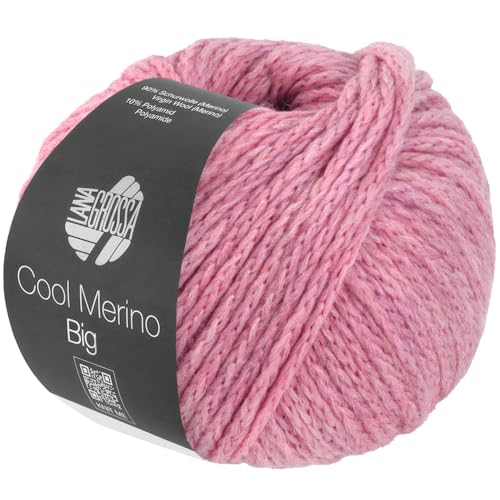 LANA GROSSA Cool Merino Big | Voluminöses Kettengarn aus klassischer Merinowolle | Handstrickgarn aus 90% Schurwolle (Merino) & 10% Polyamid | 50g Wolle zum Stricken & Häkeln | 90m Garn von Lana Grossa