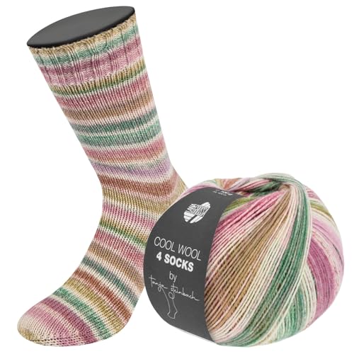 LANA GROSSA Cool Wool 4 Socks Print | Bedrucktes Merino-Sockengarn aus mehrfach verzwirnten Einzelfäden | Handstrickgarne aus 75% Schurwolle (Merino) | 100g Wolle zum Stricken & Häkeln | 420m Garn von Lana Grossa