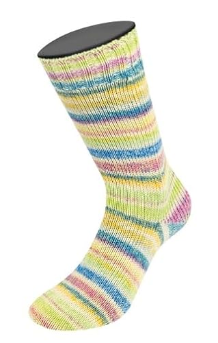 LANA GROSSA Cool Wool 4 Socks Print | Bedrucktes Merino-Sockengarn aus mehrfach verzwirnten Einzelfäden | Handstrickgarne aus 75% Schurwolle (Merino) | 100g Wolle zum Stricken & Häkeln | 420m Garn von Lana Grossa