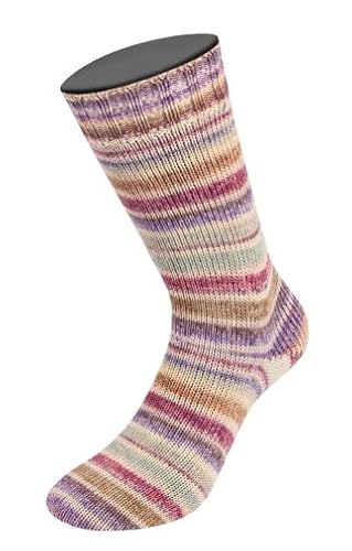 LANA GROSSA Cool Wool 4 Socks Print | Bedrucktes Merino-Sockengarn aus mehrfach verzwirnten Einzelfäden | Handstrickgarne aus 75% Schurwolle (Merino) | 100g Wolle zum Stricken & Häkeln | 420m Garn von Lana Grossa