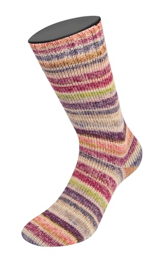 LANA GROSSA Cool Wool 4 Socks Print | Bedrucktes Merino-Sockengarn aus mehrfach verzwirnten Einzelfäden | Handstrickgarne aus 75% Schurwolle (Merino) | 100g Wolle zum Stricken & Häkeln | 420m Garn von Lana Grossa