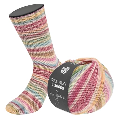 LANA GROSSA Cool Wool 4 Socks Print | Bedrucktes Merino-Sockengarn aus mehrfach verzwirnten Einzelfäden | Handstrickgarne aus 75% Schurwolle (Merino) | 100g Wolle zum Stricken & Häkeln | 420m Garn von Lana Grossa