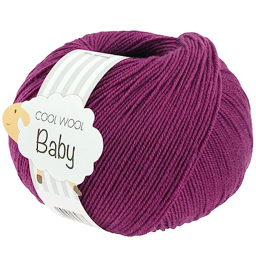 LANA GROSSA Cool Wool Baby | 100% Schurwolle Merino, filzfrei | Handstrickgarn aus 100% Schurwolle (Merino) | 50g Wolle zum Stricken & Häkeln | 220m Garn von Lana Grossa