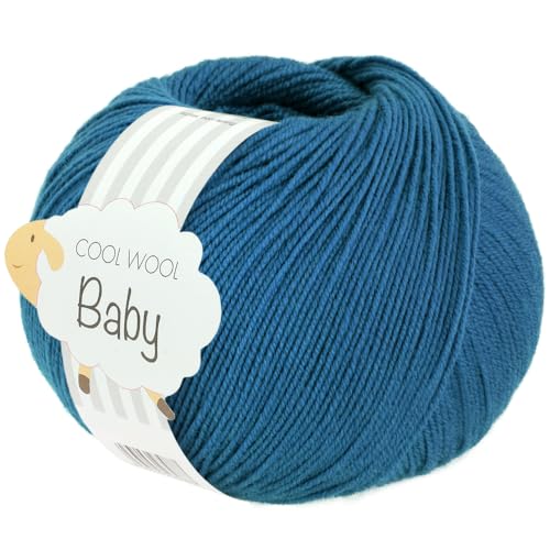 LANA GROSSA Cool Wool Baby | 100% Schurwolle Merino, filzfrei | Handstrickgarn aus 100% Schurwolle (Merino) | 50g Wolle zum Stricken & Häkeln | 220m Garn von Lana Grossa