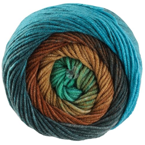 LANA GROSSA Cool Wool Big Color| Extrafeine Merinowolle waschmaschinenfest und filzfrei | Handstrickgarn aus 100% Schurwolle (Merino) | 50g Wolle zum Stricken & Häkeln | 120m Garn von Lana Grossa