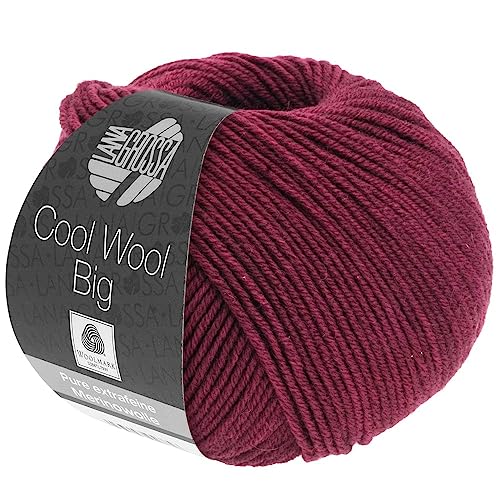 LANA GROSSA Cool Wool Big | Extrafeine Merinowolle waschmaschinenfest und filzfrei | Handstrickgarn aus 100% Schurwolle (Merino) | 50g Wolle zum Stricken & Häkeln | 120m Garn von Lana Grossa