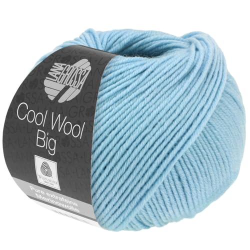 LANA GROSSA Cool Wool Big | Extrafeine Merinowolle waschmaschinenfest und filzfrei | Handstrickgarn aus 100% Schurwolle (Merino) | 50g Wolle zum Stricken & Häkeln | 120m Garn von Lana Grossa