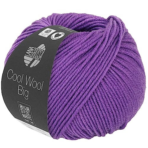 LANA GROSSA Cool Wool Big | Extrafeine Merinowolle waschmaschinenfest und filzfrei | Handstrickgarn aus 100% Schurwolle (Merino) | 50g Wolle zum Stricken & Häkeln | 120m Garn von Lana Grossa