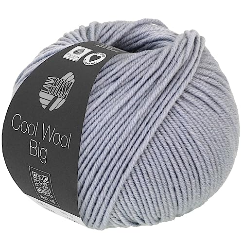 LANA GROSSA Cool Wool Big | Extrafeine Merinowolle waschmaschinenfest und filzfrei | Handstrickgarn aus 100% Schurwolle (Merino) | 50g Wolle zum Stricken & Häkeln | 120m Garn von Lana Grossa