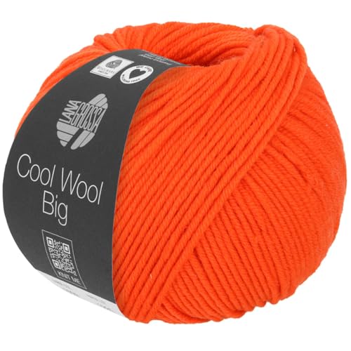 LANA GROSSA Cool Wool Big | Extrafeine Merinowolle waschmaschinenfest und filzfrei | Handstrickgarn aus 100% Schurwolle (Merino) | 50g Wolle zum Stricken & Häkeln | 120m Garn von Lana Grossa