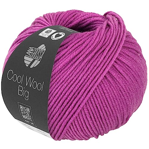 LANA GROSSA Cool Wool Big | Extrafeine Merinowolle waschmaschinenfest und filzfrei | Handstrickgarn aus 100% Schurwolle (Merino) | 50g Wolle zum Stricken & Häkeln | 120m Garn von Lana Grossa