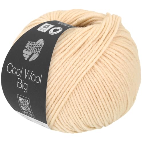 LANA GROSSA Cool Wool Big | Extrafeine Merinowolle waschmaschinenfest und filzfrei | Handstrickgarn aus 100% Schurwolle (Merino) | 50g Wolle zum Stricken & Häkeln | 120m Garn von Lana Grossa