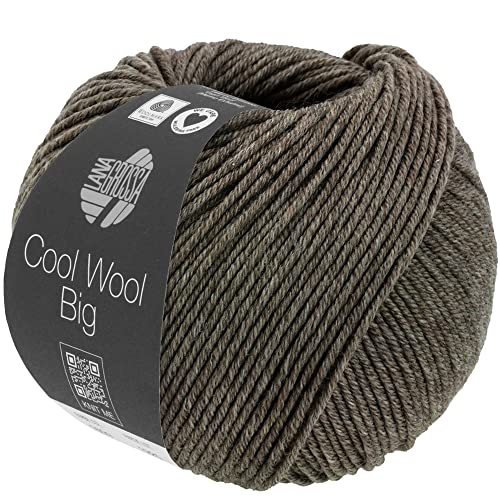 LANA GROSSA Cool Wool Big Melange | Extrafeine Merinowolle waschmaschinenfest und filzfrei | Handstrickgarn aus 100% Schurwolle (Merino) | 50g Wolle zum Stricken & Häkeln | 120m Garn von Lana Grossa