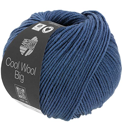 LANA GROSSA Cool Wool Big Melange | Extrafeine Merinowolle waschmaschinenfest und filzfrei | Handstrickgarn aus 100% Schurwolle (Merino) | 50g Wolle zum Stricken & Häkeln | 120m Garn von Lana Grossa