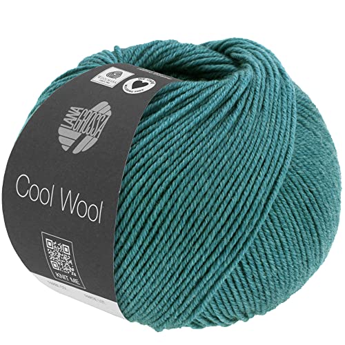 LANA GROSSA Cool Wool Melange | Extrafeine Merinowolle waschmaschinenfest und filzfrei | Handstrickgarn aus 100% Schurwolle (Merino extrafein) | 50g Wolle zum Stricken & Häkeln | 160m Garn von Lana Grossa