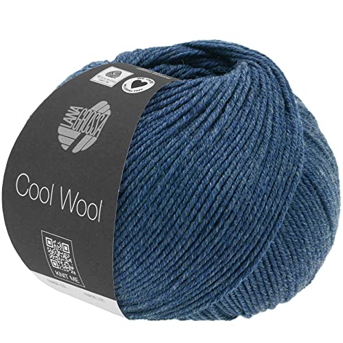 LANA GROSSA Cool Wool Melange | Extrafeine Merinowolle waschmaschinenfest und filzfrei | Handstrickgarn aus 100% Schurwolle (Merino extrafein) | 50g Wolle zum Stricken & Häkeln | 160m Garn von Lana Grossa