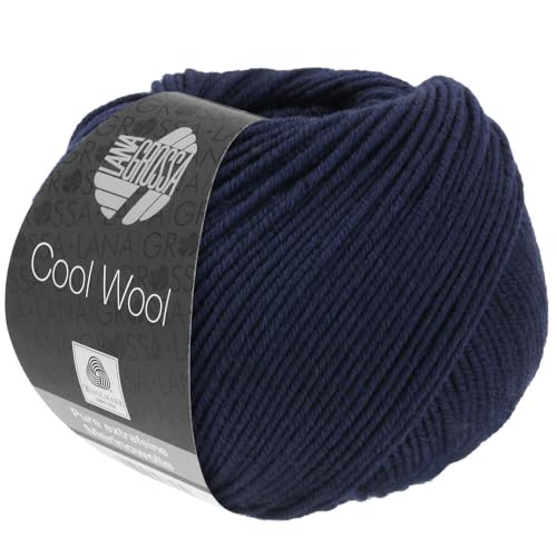 LANA GROSSA Cool Wool Uni | Extrafeine Merinowolle waschmaschinenfest und filzfrei | Handstrickgarn aus 100% Schurwolle (Merino extrafein) | 50g Wolle zum Stricken & Häkeln | 160m Garn von Lana Grossa