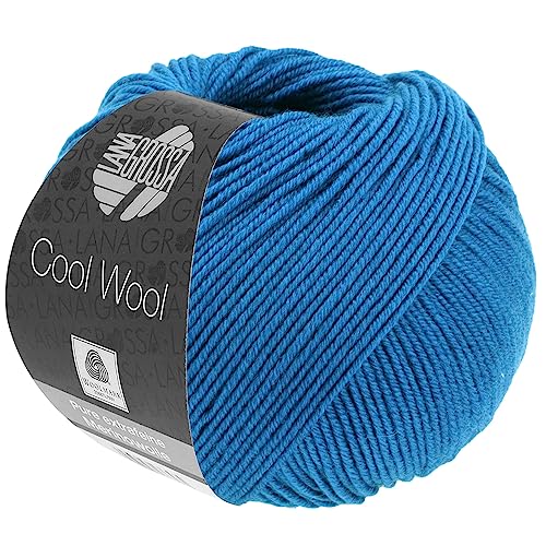 LANA GROSSA Cool Wool Uni | Extrafeine Merinowolle waschmaschinenfest und filzfrei | Handstrickgarn aus 100% Schurwolle (Merino extrafein) | 50g Wolle zum Stricken & Häkeln | 160m Garn von Lana Grossa