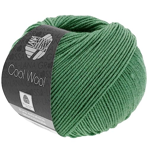 LANA GROSSA Cool Wool Uni | Extrafeine Merinowolle waschmaschinenfest und filzfrei | Handstrickgarn aus 100% Schurwolle (Merino extrafein) | 50g Wolle zum Stricken & Häkeln | 160m Garn von Lana Grossa