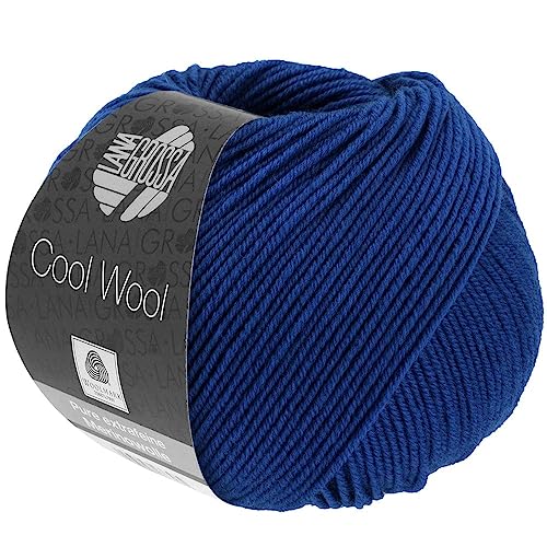 LANA GROSSA Cool Wool Uni | Extrafeine Merinowolle waschmaschinenfest und filzfrei | Handstrickgarn aus 100% Schurwolle (Merino extrafein) | 50g Wolle zum Stricken & Häkeln | 160m Garn von Lana Grossa