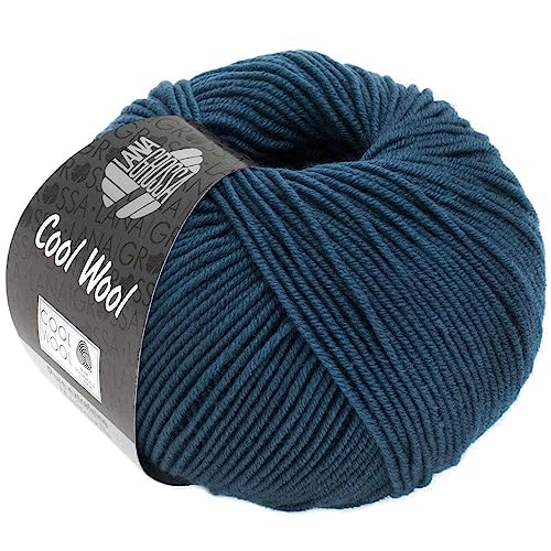 LANA GROSSA Cool Wool Uni | Extrafeine Merinowolle waschmaschinenfest und filzfrei | Handstrickgarn aus 100% Schurwolle (Merino extrafein) | 50g Wolle zum Stricken & Häkeln | 160m Garn von Lana Grossa