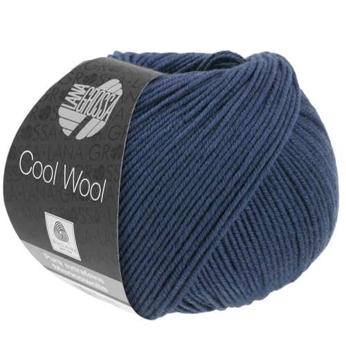 LANA GROSSA Cool Wool Uni | Extrafeine Merinowolle waschmaschinenfest und filzfrei | Handstrickgarn aus 100% Schurwolle (Merino extrafein) | 50g Wolle zum Stricken & Häkeln | 160m Garn von Lana Grossa