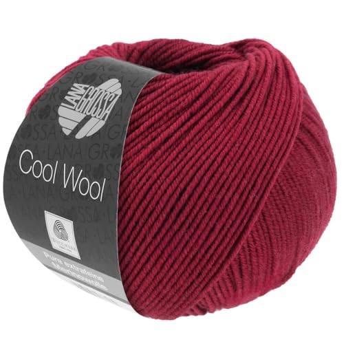 LANA GROSSA Cool Wool Uni | Extrafeine Merinowolle waschmaschinenfest und filzfrei | Handstrickgarn aus 100% Schurwolle (Merino extrafein) | 50g Wolle zum Stricken & Häkeln | 160m Garn von Lana Grossa